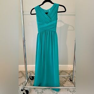 Girls teal green chiffon dress. Girls size 12. New with tags. iEFiEL brand.